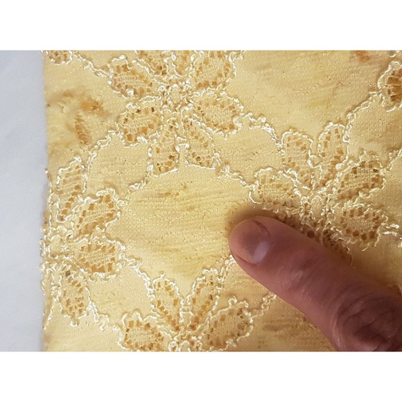 Covington Womens Blouse Size Large Floral Yellow Short Sleeve Embroidered Thread - Picture 10 of 16